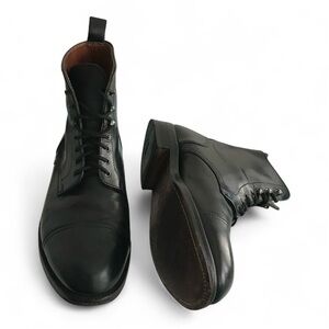 LOTTUSSE Goodyear Welted Black Leather Ankle Boots Mens Size US 9 | 8 UK